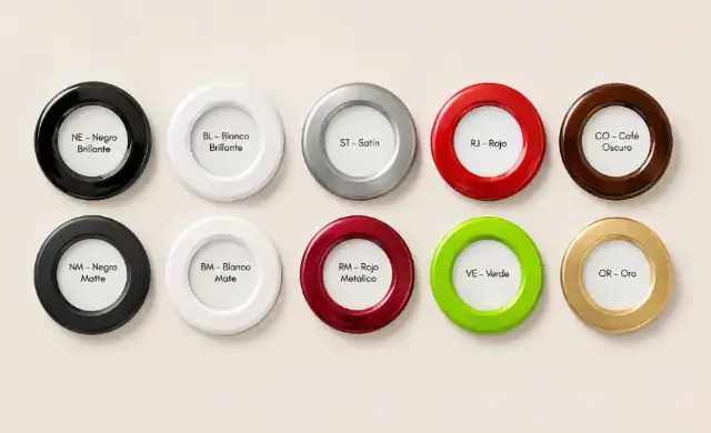 Montaje con todos los colores de aro disponibles