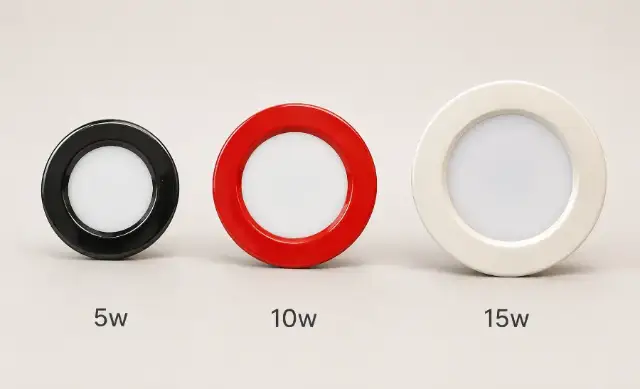 Comparativa de los tres tamaños: 5W, 10W y 15W
